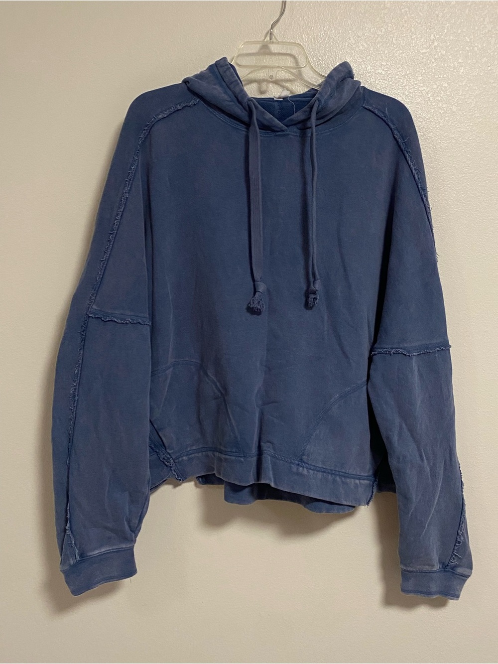 Free People Movement Criss Cross Hoodie Size Medium Blue Oversized Hoodie
